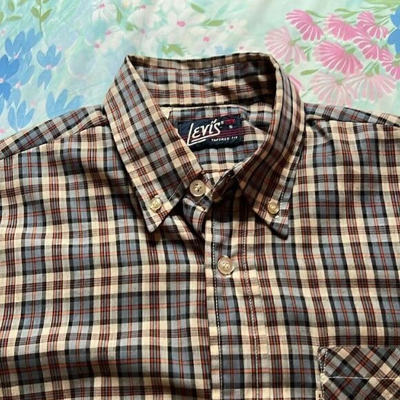 Vintage Levi’s Button Down Plaid Western Shirt Tapered Fit - Small - Picture 6 of 13